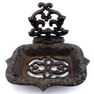Cast Iron Soap Dish 6" x 4.5" Farmhouse Rustic